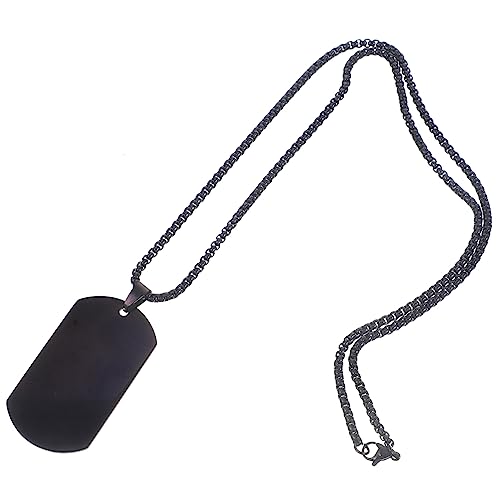 Garneck Titanium Dog Tag Halskette Herren Military Anhänger Schwarz Robust Langlebig Modisch für Männer Vater Alltag Party von Garneck
