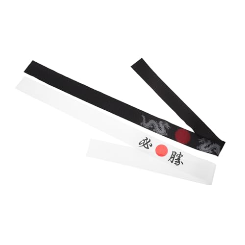 Garneck 2stücke Japanisches Stirnband Traditionelles Hachimaki Karate-haarband Mit Druck Strapazierfähig Für Küche Sport Und Alltag Beidseitig Nutzbar von Garneck
