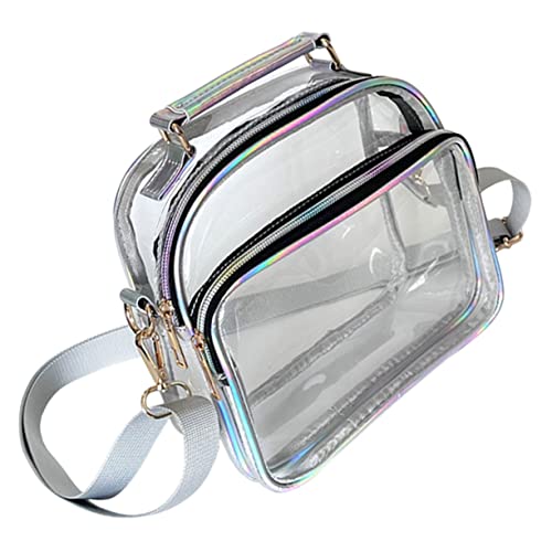 Garneck Transparente Crossbody Bag Damen PVC Umhängetasche Kleine Klare Schultertasche Outdoor Leichte Tasche mit Frontfach für Alltag und Party von Garneck