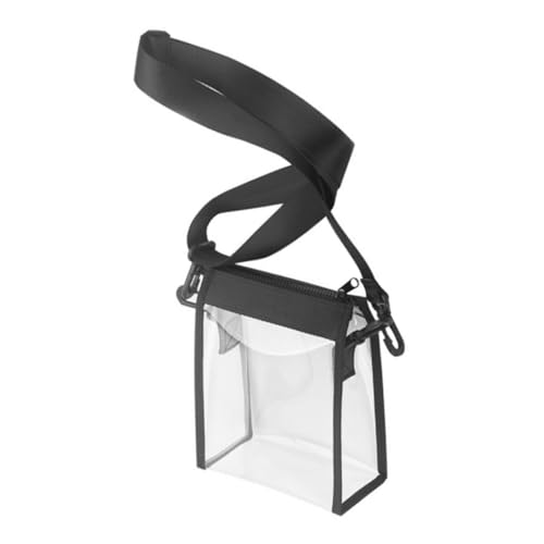 Garneck Transparente PVC Schultertasche mit Reißverschluss Modische Leichte Crossbody Bag Wasserfeste Multifunktionale Umhängetasche für Alltag und Shopping Elegantes Design in Schwarz von Garneck