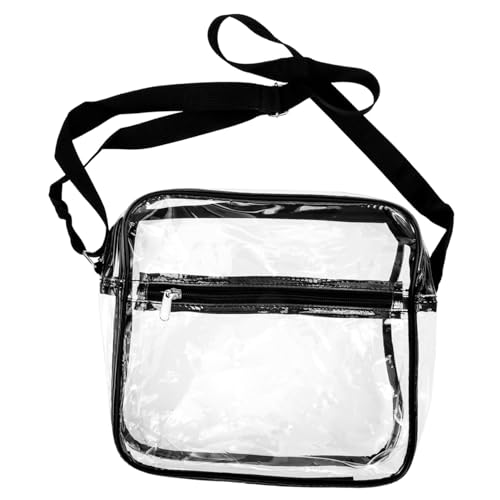 Garneck Transparente PVC Umhängetasche Damen Leichtes Material Langlebig Kleine Crossbody Tasche für Reisen Shopping Alltag Vielseitig Verstellbar Moderate Kapazität von Garneck