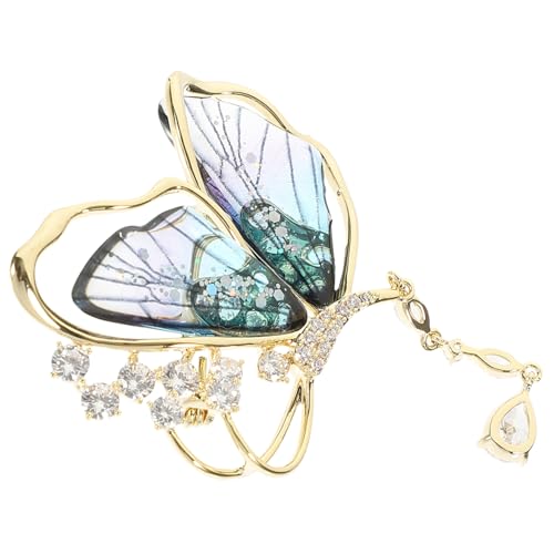 Garneck Transparente Schmetterlingsbrosche Damen Kleidung Dekorativ Pin Elegant Zartes Design Langlebig Für Jacken Tücher Hüte von Garneck
