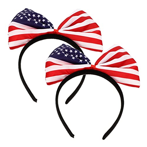 Garneck USA Haarreif Set – 2 Stück Amerikanische Flagge Schleifen Stirnbänder Mit Großen Bögen - Perfekter Haarschmuck Für Mädchen - Unabhängigkeitstag Partys Und Cosplay Kostüme von Garneck