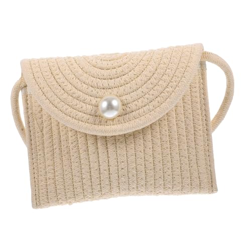Garneck Umhängetasche Damen Mini Crossbody Bag Handtasche Woven Messenger Bag Weiß Schultertasche für Smartphone Kosmetik Alltag von Garneck