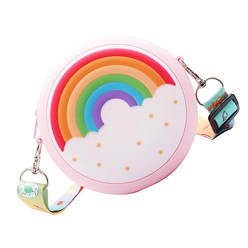 Garneck Umhängetasche aus Silikon mit Regenbogen Kleine Crossbody Bag für Mädchen Geräumiger Geldbeutel mit Reißverschluss Vielseitige Schultertasche für Alltag Party Strand und Shopping von Garneck