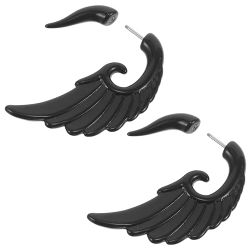 Garneck Unisex Ohrstecker Herren Ohrringe Leicht Tragbar Modisch Für Party Performance Und Alltag Faux Taper Ohrstecker Schwarz von Garneck