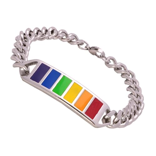 Garneck Unisex Titanstahl Rainbow Armband Schlichtes Farbiges Edelstahlarmband für Damen und Herren Modisches Schmuckstück zur Stilverbesserung Langlebig von Garneck