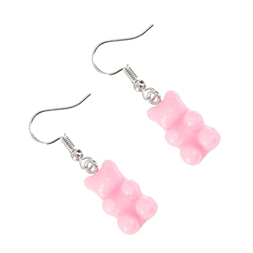 Garneck Verspielte Resin Ohrstecker Mädchen Retro Cartoon Bär Ohrringe Kreative Candy Color Ear Pendants Leichte Vielseitige Schmuckaccessoires für Damen von Garneck