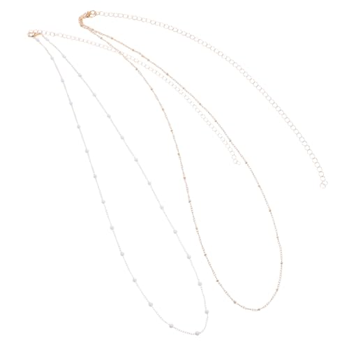Garneck Verstellbare Damen Körperkette Doppelreihiger Taillengürtel mit Metall und Perlen Boho Bauchkette für Festival Party Strandmode von Garneck