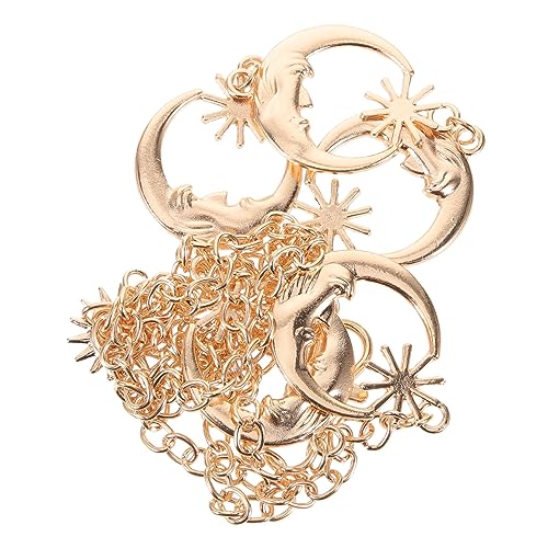 Garneck Verstellbare Goldene Metall Taillenkette Damen mit Mond und Stern Langlebiger Schmuckgürtel für Kleider und Jeans Modisches Accessoire für Geburtstag und Festtage von Garneck