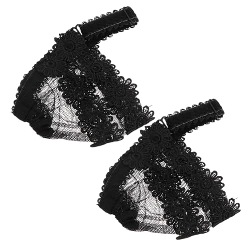 Garneck Verstellbare Rutsch Schuhriemen für High Heels Damen Elastische Pumps Halteband mit Spitzen Design Abnehmbare Schnürsenkel für Festen Sitz und Reduzierten Fußschmerz Schwarz von Garneck