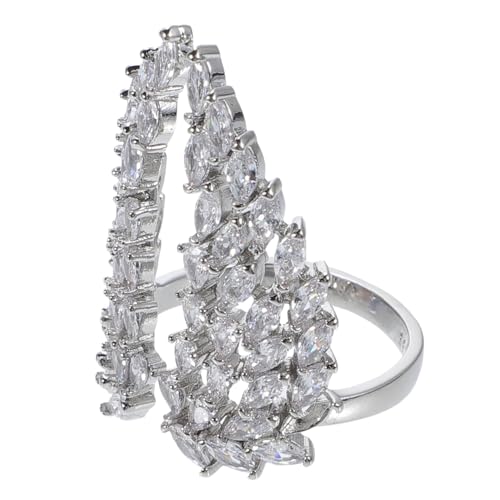 Garneck Verstellbarer Damenring mit Engelsflügeln und Funkelnden Strasssteinen Offener Zirkonia Schmuck für Alltag Party und Besondere Anlässe Modisches Accessoire für Eleganten Look von Garneck