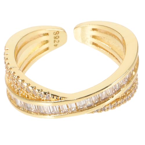 Garneck Verstellbarer Geometrischer Damenring Aus Zirkonia Eleganter Offener Finger-accessoire Einzigartiger Langlebiger Schmuck Für Verschiedene Anlässe von Garneck