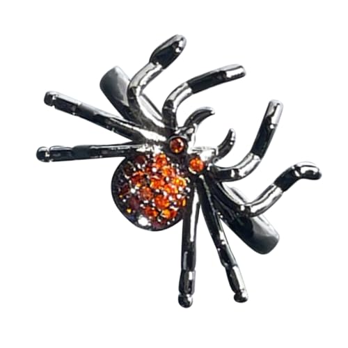 Garneck Verstellbarer Punk Spinnenring mit Funkelnden Strasssteinen Vintage Stil Handdekoration für Damen und Herren Halloween Schmuck Cosplay Party Accessoire von Garneck