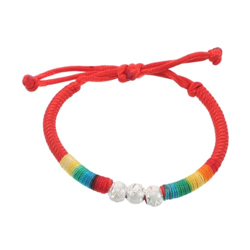 Garneck Verstellbares Ethno Armband mit Bunten Perlen Handgewebtes Robustes Seil Modisches Unisex Schmuckstück Komfortabel Verstellbar für Damen und Herren Farbenfrohes Accessoire für von Garneck