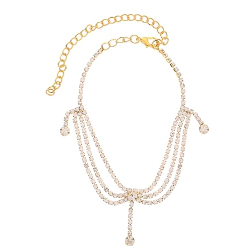 Garneck Verstellbares Metall Fußkettchen Damen Sommer Strand Schmuck Einstellbares Glänzendes Beach Bracelet Modisches Anklet für Frauen Attraktives Sandkette von Garneck