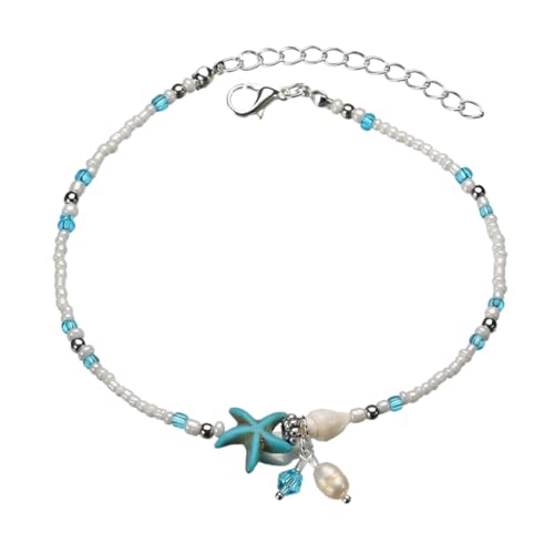 Garneck Verstellbares Muschel Fußkettchen für Frauen Strandbeaded Schmuck mit und Conch Perlen Elegantes Sommerliches Accessoire für Strandparty und Festival Modisch und Einfach von Garneck