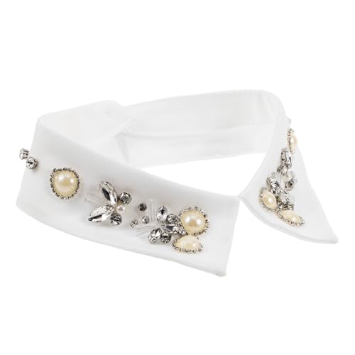 Garneck Vielseitiger Weißer Abnehmbarer Fake Kragen Damen Schulterpelerine Leichter Mesh Dickey für Frühling Winter Modisches Accessoire für Blusen Shirts und Pullover von Garneck