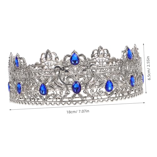 Garneck Vintage Barock Herren Tiara mit Strassverzierung Europäisches Design Langlebige Kopfbedeckung für Hochzeit Abschlussball Kostüm und Festliche Anlässe von Garneck