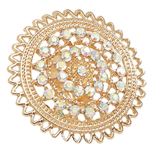 Garneck Vintage Damenring Goldfarbener Hohlring mit Funkelnden Ziersteinen Retro Ethno Stil Extravaganter Schmuckring als Stilvolles für Frauen von Garneck