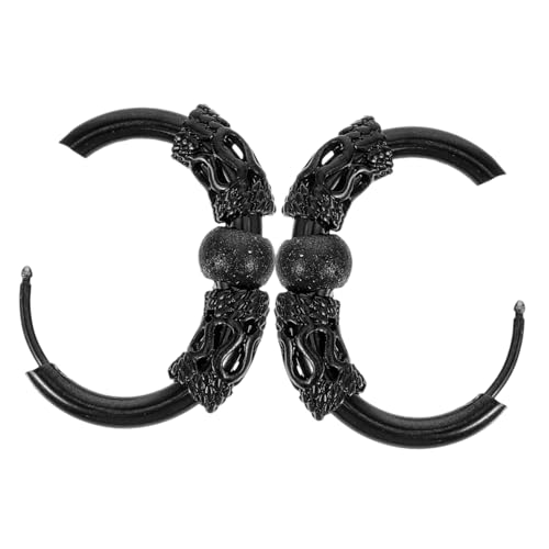 Garneck Vintage Dragon Muster Creolen Ohrringe Schwarz mit Sandkugel Damen Ohrschmuck Hautfreundlich Stilvoll für Alltag Party Geschenk von Garneck