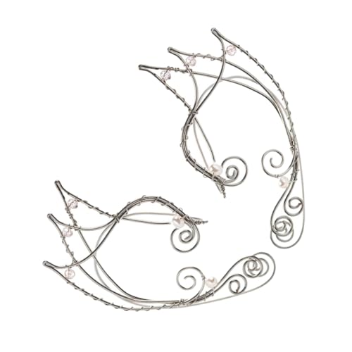 Garneck Vintage Elf Ear Ohrclips für Frauen Handgefertigt Modisches Ohrschmuck Piercing für Halloween Weihnachten Hochzeit und Kostümpartys von Garneck