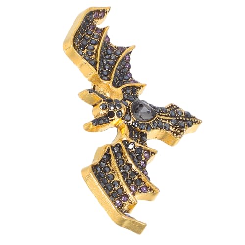 Garneck Vintage Fledermaus Brosche Metall Anstecknadel Retro Design Damen Herren Halloween Schmuck Accessoire mit Verzierung für Kleidung und Kostüm von Garneck