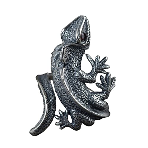 Garneck Vintage Gothic Lizard Ring Retro Hand Schmuck für Damen und Herren Einzigartiges Accessoire für Besondere Anlässe Auffälliger Blickfang mit Reptilien Inspiriertem Design von Garneck