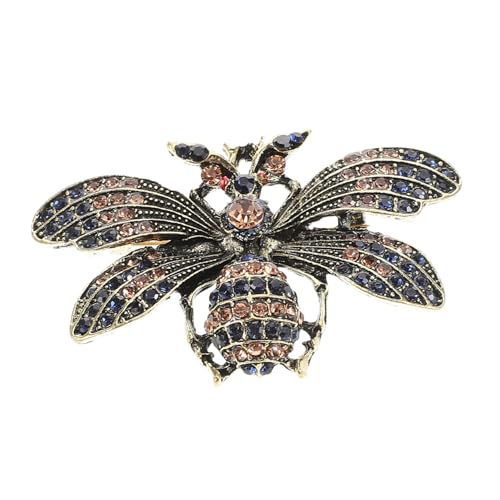 Garneck Vintage Insekten Brosche mit Funkelnden Strasssteinen Unisex Anstecknadel für Kleidung Hut und Schal Stilvolle Bienen Optik Modisches Accessoire für Damen und Herren von Garneck