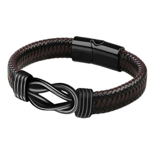 Garneck Vintage Lederarmband für Männer Retro Geflochtenes Design mit Legierungsdetails für Partys und Täglichen Gebrauch und Garneck Vintage Lederarmband für Männer Retro Geflochtenes Design mit Legierungsdetails für Partys und Täglichen Gebrauch und von Garneck