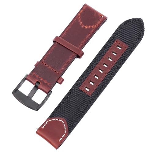 Garneck Vintage Nylon Uhrenarmband Breites Smartwatch Ersatzarmband Verstellbar Schnellverschluss Komfortables Armband für Damen Herren Alltag von Garneck