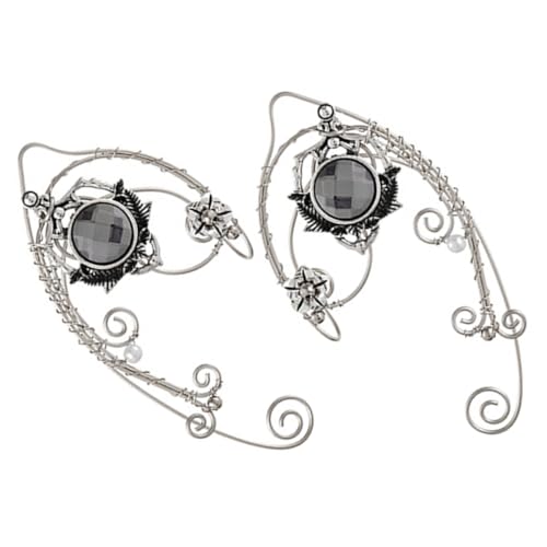 Garneck Vintage Ohrmanschetten Damen Blumenblatt Design Leichte Ohrclips Elf Ohren Schmuck Zubehör für Halloween Cosplay Hochzeit Geburtstagsgeschenk von Garneck