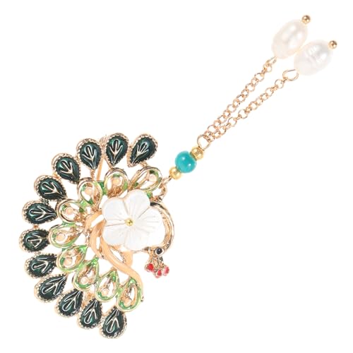 Garneck Vintage Pfauen Brosche mit Quaste Tiermotiv Anstecknadel für Damen Langlebiger Lapel Pin Modisches Accessoire für Anzug Hut Schal und Tasche für Dinner und Party von Garneck