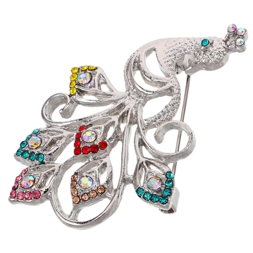 Garneck Vintage Pfauenbrosche mit Funkelnden Strasssteinen Anstecknadel für Damen Vielseitiges Schmuckaccessoire für Pullover Jacken Schals für Hochzeit Geburtstag Weihnachten von Garneck
