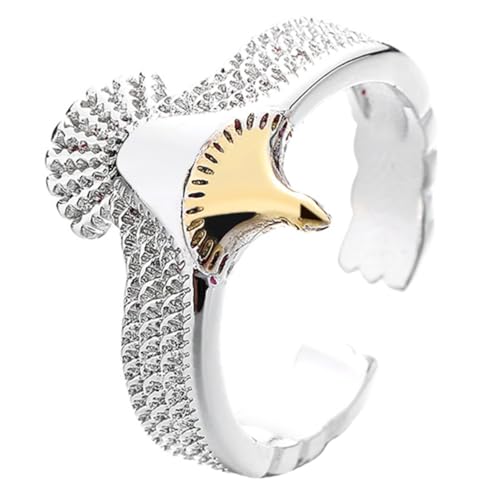 Garneck Vintage Punk Eagle Ring für Damen und Herren Verstellbarer Finger Schmuck Einzigartiges Design für als Modisches Accessoire oder von Garneck