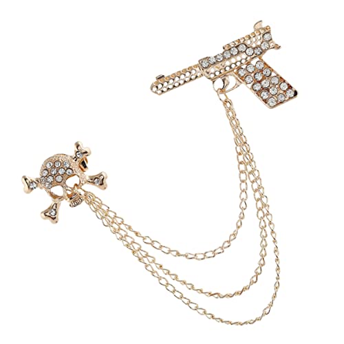 Garneck Vintage Skulpturierte Brosche Mit Kette Und Quaste Für Herren Elegante Anstecknadel Für Anzüge Und Hemden Modisches Accessoire Für Damen Und Herren Aus Langlebigem Legierungsmateri von Garneck