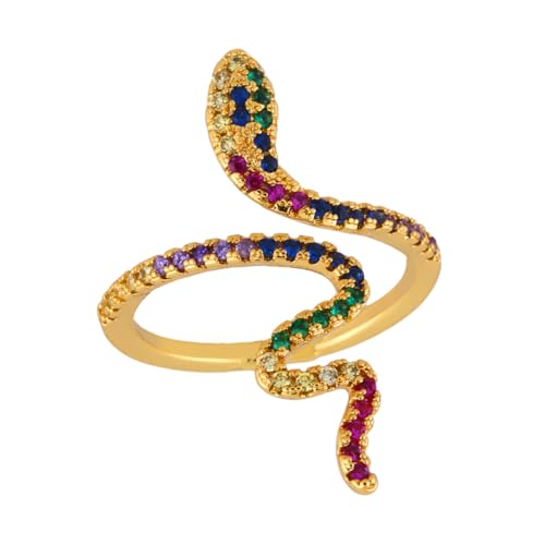 Garneck Vintage Schlange Ring für Damen Verstellbarer Offener Ring Kristallen Einzigartiger Modeschmuck für Besonderen als für Valentinstag oder Weihnachten von Garneck