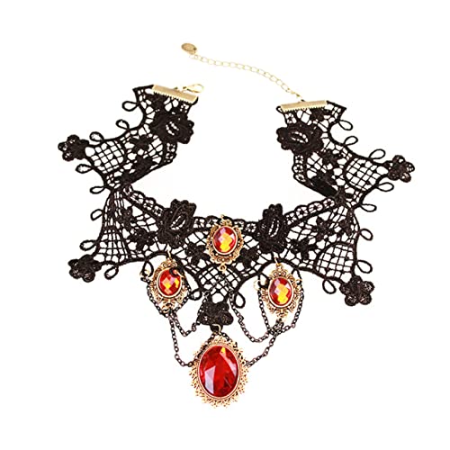 Garneck Vintage Spitzenkragen Verstellbarer Gothic Choker für und Mädchen Elegant Langlebiges Trachtenschmuck Accessoire für Hochzeit Party und Alltag Halskette von Garneck