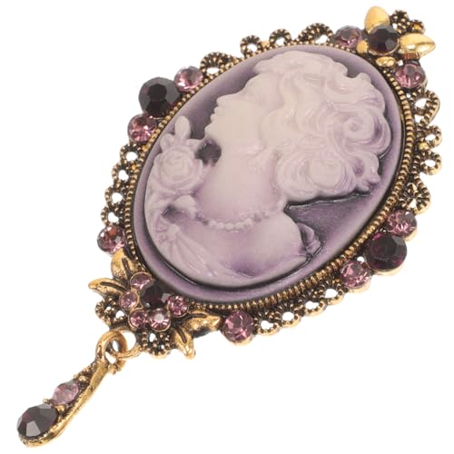 Garneck Vintage Viktorianische Damen Brosche mit Erhabenem Damenporträt und Funkelndem Strass Modische Anstecknadel für Kleidung Schmuck für Frauen Eleganter Look für Alltag und Besondere von Garneck