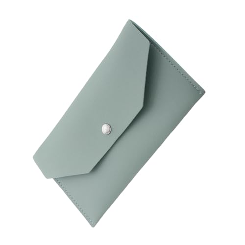 Garneck Wallet Damen Portemonnaie Klein mit Münzfach Kartenetui Frauen Geldbeutel Cash Envelope Brieftasche Minimalistisch Elegant Hellgrün von Garneck