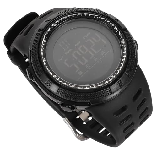 Garneck Wasserdichte Outdoor-uhr Mit Schrittzählerfunktion Und Zeitmessfunktion Bergsteigeruhr Mit Kalender Und Nachtlichtfunktion Schwarz von Garneck