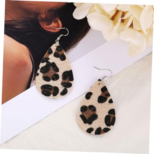 Garneck Leopardenmuster Ohrringe Für Damen Retro Drop Förmige Ohrhänger Aus Kunstleder Stilvolle Earbobs Für Alltag Und Party von Garneck
