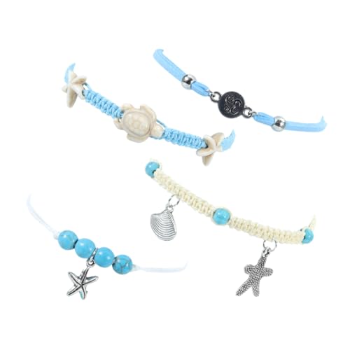 Garneck Wasserfestes Fußkettchen für Damen und Mädchen Handgewebte Sommer Knöchelketten Modischer Fußschmuck für Strand Party Hochzeit und Alltag von Garneck