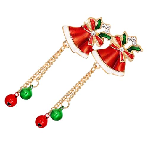 Garneck Weihnachtliche Brosche Glockenform Roter Strass Schmuck Kreativer Anstecker für Kleidung Rucksack Schal Hüte Robust und Langlebig von Garneck