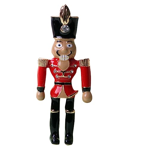 Garneck Weihnachtliche Nutcracker Soldaten Brosche Cartoon Weihnachts Anstecknadel Verarbeitung Glatte Kanten Modisches Schmuckaccessoire für Frauen Festliche Party und Alltagsschmuck von Garneck