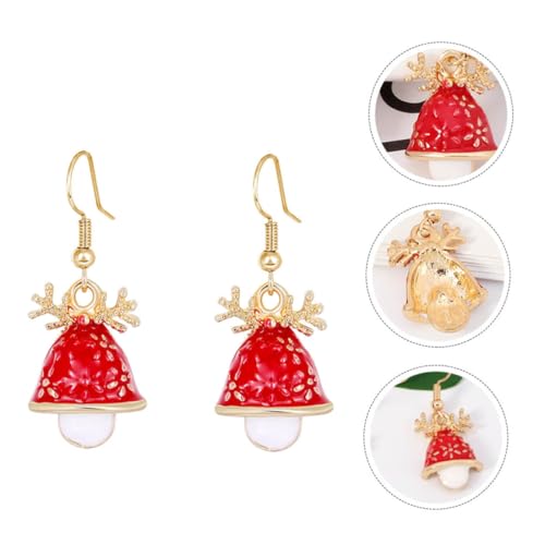 Garneck Weihnachtliche Ohrringe und Rot Adorable Christmas Ear Pendants für Damen Langlebiger Ohrschmuck im Festlichen Design für Partys und Alltag von Garneck