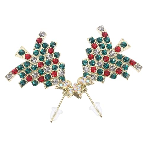 Garneck Weihnachtliche Ohrstecker Damen Weihnachtsbaum Design Bunte Zirkonia Ohrringe Modisch Vielseitig Feiertags Schmuck von Garneck