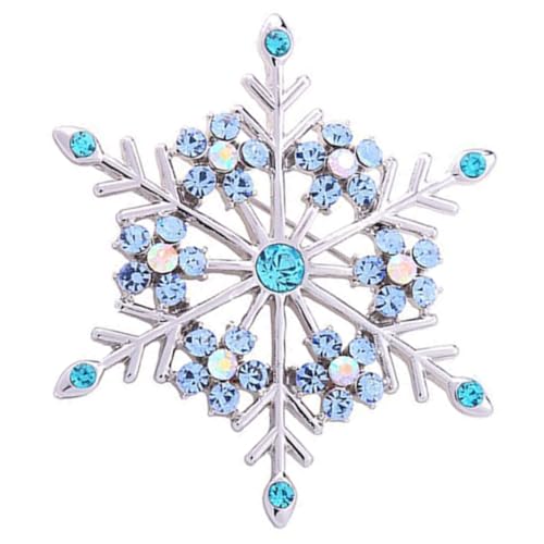 Garneck Weihnachtliche Schneeflocken Brosche mit Grünen Strasssteinen Vintage Design Eleganter Schal Anstecker Modisches Accessoire für Damen Glitzerndes Weihnachtsoutfit von Garneck