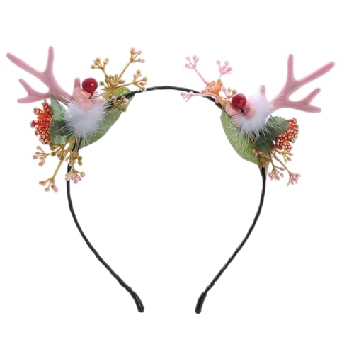 Garneck Weihnachts Geweih Stirnband Festlicher Hirschhaarreif Leichtes Xmas Party Kopfschmuck Damen und Herren Weihnachten Dekoration von Garneck