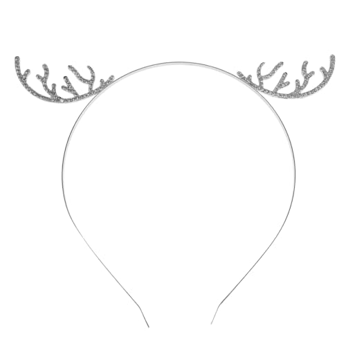 Garneck Weihnachts Haarreif mit Hirschgeweih und Funkelnden Schneeflocken Süßes Stirnband Langlebiger für Erwachsene und Festliches Kopfschmuck Accessoire für Weihnachten und Halloween von Garneck